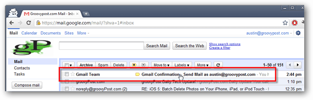जीमेल इनबॉक्स - सत्यापन ईमेल
