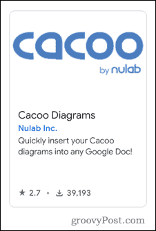 Google डॉक्स में Cacoo ऐड-ऑन