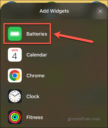 iPhone बैटरी विजेट जोड़ें