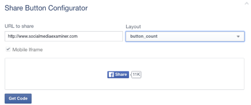 फेसबुक शेयर बटन url के लिए सेट