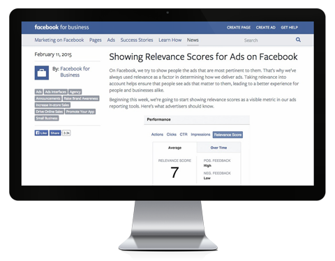 फेसबुक विज्ञापन प्रासंगिकता वेबपेज प्लेसिट इमेज