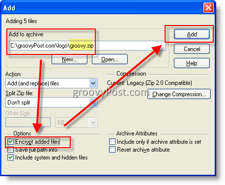 WinZip AES का उपयोग करके फ़ाइलों को एन्क्रिप्ट करें