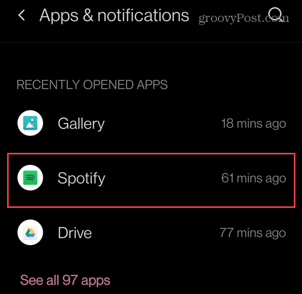 हाल ही में इंस्टॉल किए गए ऐप्स Spotify