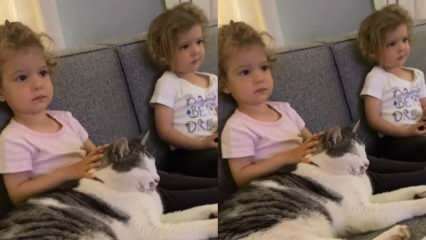 बिल्लियों के लिए लीना का प्यार, असाधारण जुड़वां बच्चों में से एक!