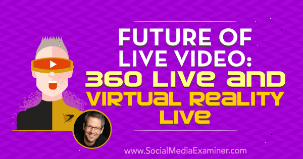 लाइव वीडियो का भविष्य: 360 लाइव और वर्चुअल रियलिटी लाइव में सोशल मीडिया मार्केटिंग पॉडकास्ट पर जोएल कॉम की अंतर्दृष्टि है।