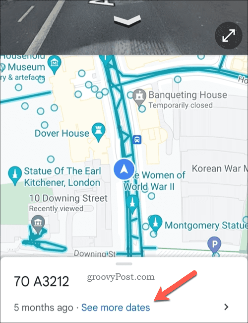 Google मानचित्र में पुराने सड़क दृश्य इमेजरी का चयन करें