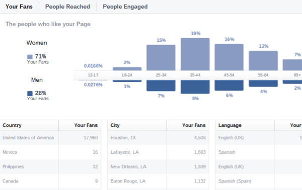 फेसबुक दर्शकों की जनसांख्यिकी का बोध कराता है