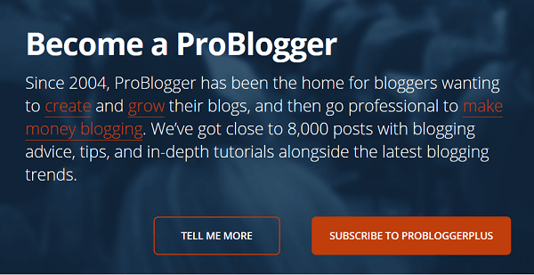 वेबसाइट पर नए विज़िटर के लिए ProBlogger का होम पेज अलग है।