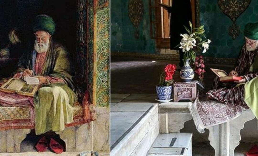 Neslihan Sağır Çetin ने 153 साल पहले येसिल तुर्बे में ब्रिटिश चित्रकार द्वारा खींची गई पेंटिंग की तस्वीर खींची थी।