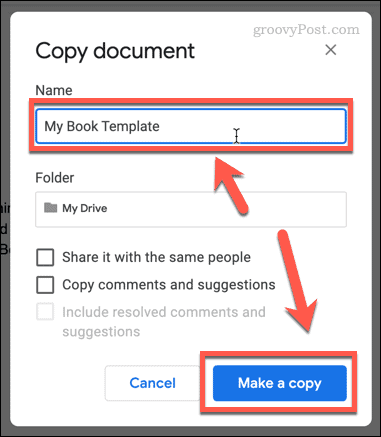 Google डॉक्स में किसी दस्तावेज़ की प्रतिलिपि बनाएँ