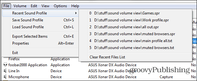 SoundVolumeView मुख्य लोड प्रोफ़ाइल