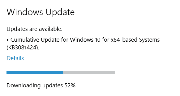 Microsoft Windows 10 संचयी अद्यतन (KB3081424) जारी करता है