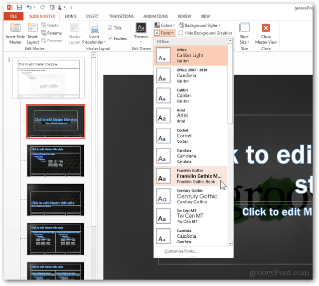 Office 2013 टेम्पलेट बनाएँ कस्टम डिज़ाइन पोटेंक्स कस्टमाइज़ स्लाइड स्लाइड ट्यूटोरियल मास्टर स्लाइड बदलने के लिए कैसे कॉन्फ़िगर करें कॉन्फ़िगर करें 