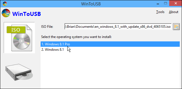 USB ड्राइव से Windows का पोर्टेबल संस्करण चलाएँ