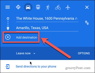 Google मानचित्र गंतव्य बटन जोड़ें