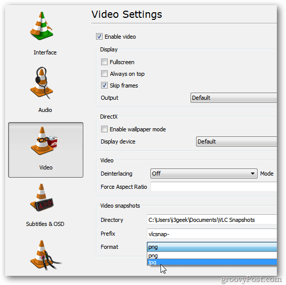 VLC प्राथमिकता सेटिंग्स