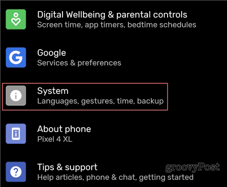Android बैकअप सेटिंग्स