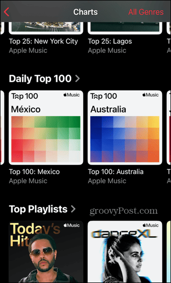 एप्पल संगीत चार्ट शीर्ष 100 लोकप्रिय