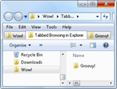 विंडोज 7 एक्सप्लोरर में tabbed ब्राउज़िंग