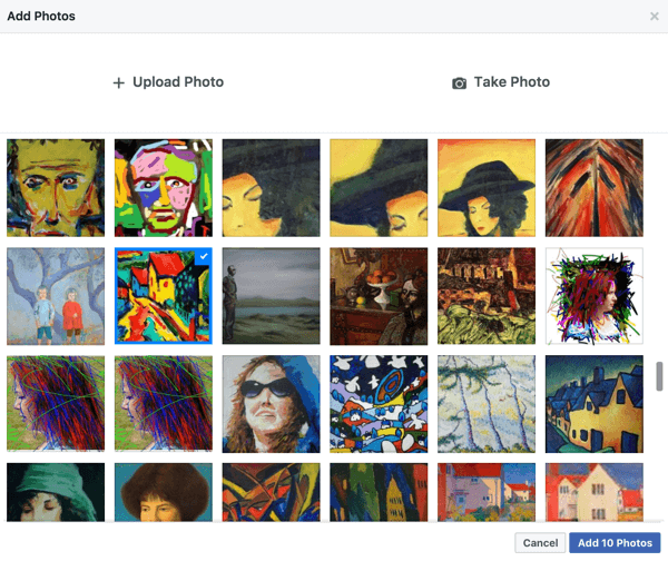 फ़ेसबुक आपके द्वारा पहले ही अपने पृष्ठ पर साझा की गई तस्वीरों से स्लाइड शो बनाना आसान बनाता है।