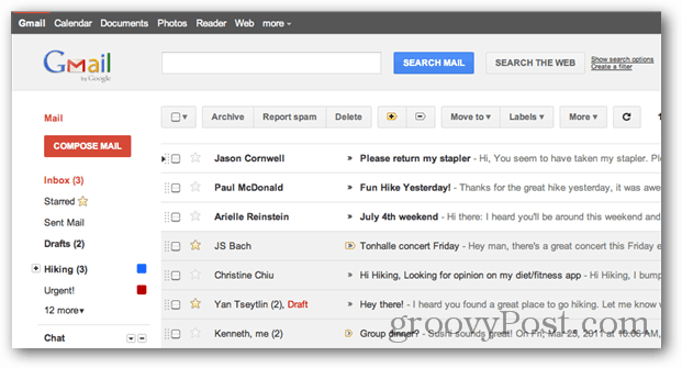 Gmail UI नया स्वरूप