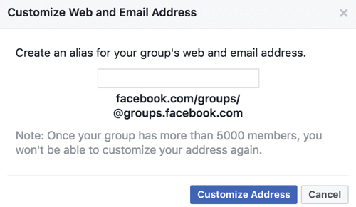 अपने फेसबुक समूह के लिए एक कस्टम URL और ईमेल पता प्राप्त करें।