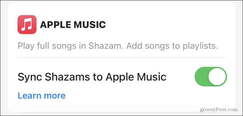 Shazam के साथ Apple म्यूजिक सिंक करें