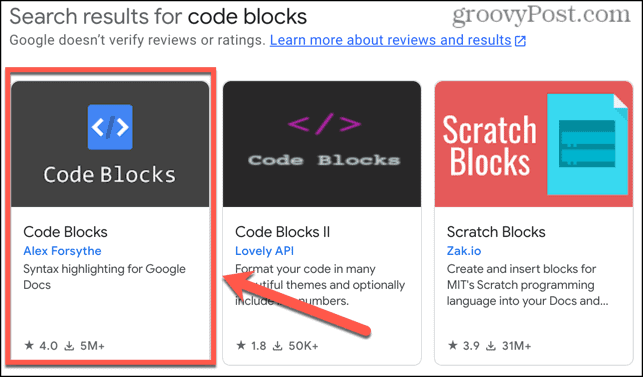 Google डॉक्स कोड ऐड-ऑन को ब्लॉक करता है