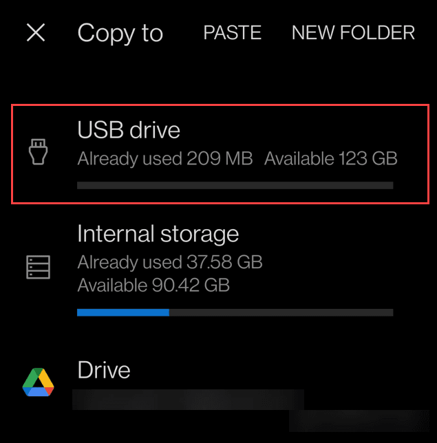 फ़ोटो को Android से USB ड्राइव में स्थानांतरित करें