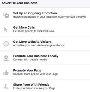 फेसबुक पेज का उपयोग करने से आपको कई तरह के विज्ञापन विकल्प मिलते हैं।