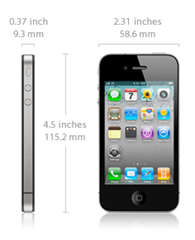 iPhone 4 आकार विवरण