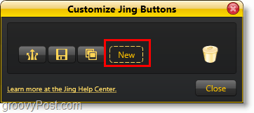 नया जिंग शेयर बटन जोड़ने के लिए नए बटन पर क्लिक करें