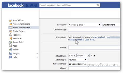 फ़ेसबुक सेटिंग्स प्राथमिकताएँ मूल जानकारी उपयोगकर्ता नाम परिवर्तन उपयोगकर्ता नाम