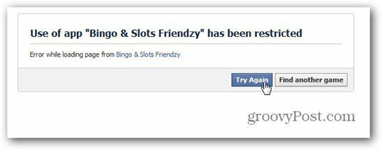 बिंगो स्लॉट्स Friendzy फेसबुक प्रतिबंधित