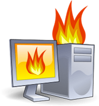 आग पर कंप्यूटर