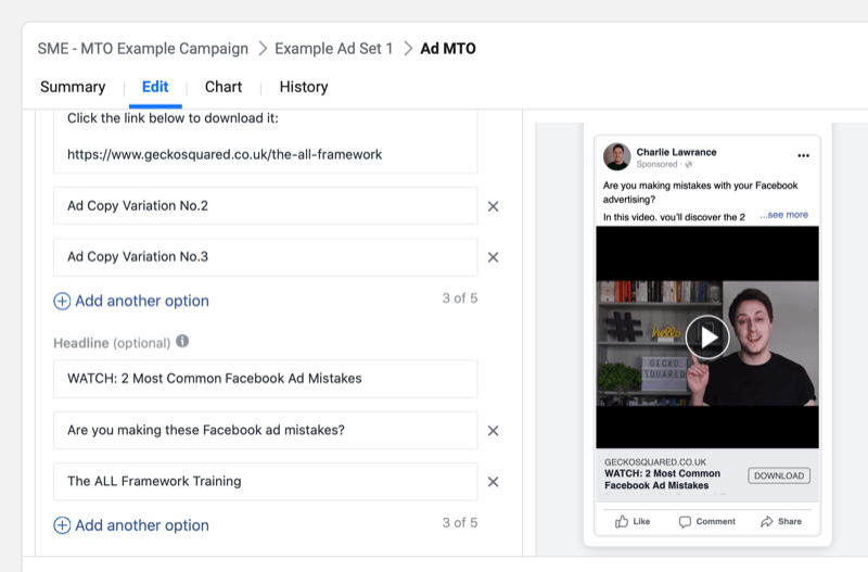 फेसबुक को स्वचालित रूप से सर्वश्रेष्ठ विज्ञापन पाठ कैसे प्रस्तुत करने दें: एकाधिक पाठ विकल्प: सामाजिक मीडिया परीक्षक