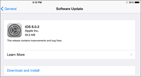 iOS 8.0.2 अपडेट करें