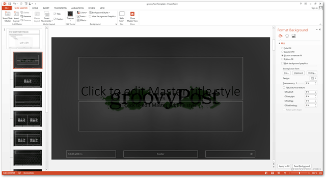 Office 2013 टेम्पलेट बनाएँ कस्टम डिज़ाइन पोटेक्स कस्टमाइज़ स्लाइड स्लाइड ट्यूटोरियल पृष्ठभूमि कैसे करें