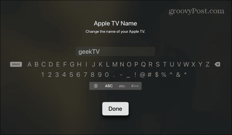 अपने एप्पल टीवी का नाम बदलें