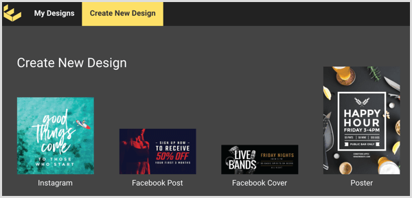 ईजील में नया डिजाइन टैब बनाएं पर क्लिक करें।