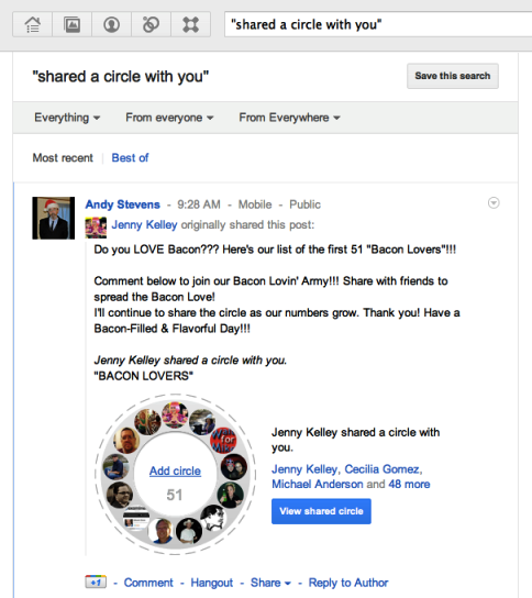 Google + ने 5 साझा मंडलियां प्रारंभ की हैं
