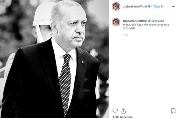 Tuğba Ekinci से राष्ट्रपति Erdoğan: नेता, हलाल के लिए धन्यवाद!