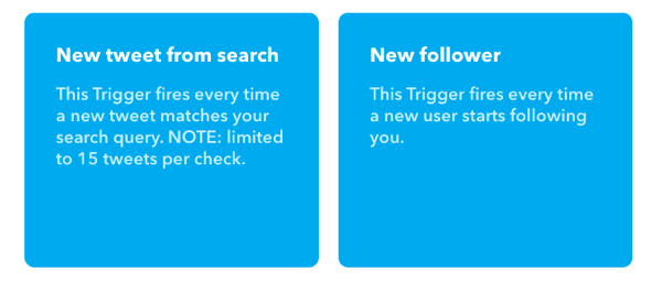 अपने IFTTT एप्लेट के ट्रिगर के लिए खोज से नया ट्वीट चुनें।