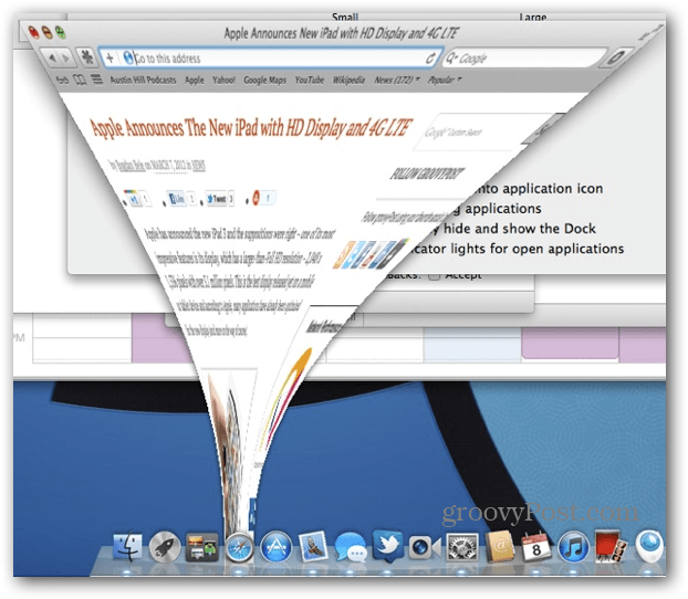 OS X: डॉक आइकन में एप्लिकेशन विंडोज को छोटा करें