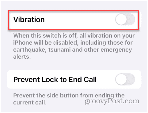 iPhone पर कंपन बंद करें