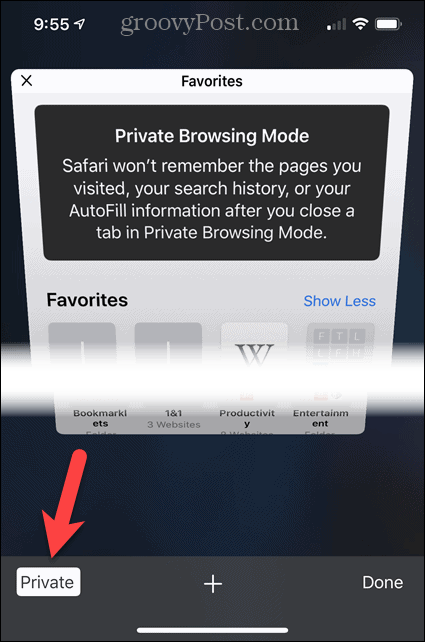 IOS पर Safari में Private बंद करें