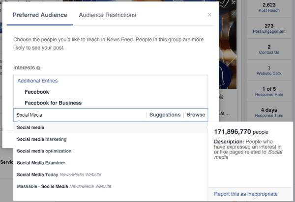 फेसबुक ऑडियंस ऑप्टिमाइज़ेशन ने दर्शकों की पसंद को पसंद किया