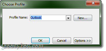 MS OUTLOOK पर WL मेल एक्सपोर्ट करने के लिए एक प्रोफाइल चुनना