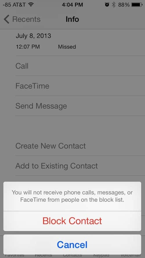 Apple iOS 7 अवांछित कॉल और टेक्स को ब्लॉक करने की क्षमता को जोड़ता है