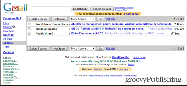 जीमेल पुरानी शैली html